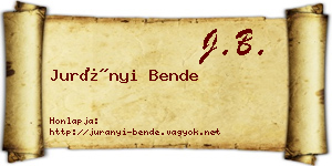 Jurányi Bende névjegykártya